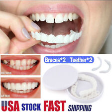 Snap On Upper And Bottom Set False Teeth Dental Veneers Denture Tooth Cover