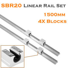 Sbr20 1500mm Linear Slide Guide Shaft Rod 2x 4x Sbr20uu Bearing Blocks Cnc Set