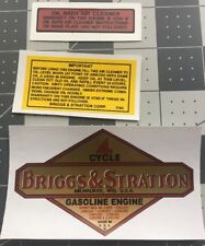 Briggs Stratton Old Repro 1949 - 62 Engine Bs Oil Bath Decal Set Of 3