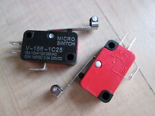 Lot 2 Micro Limit Switch V-156-1c25 With 1 Roller Lever 15a 125250vac E67f