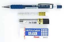 Pentel Hd Heavy Duty 1.3mm Mechanical Pencil Am13 Lead Refill Erasers Lot