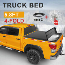 5.8ft Truck Bed Tonneau Cover 4-fold For 2019-2022 Chevrolet Silverado 1500
