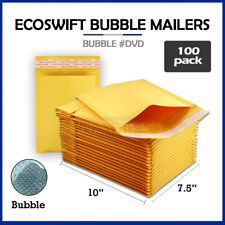 100 0 7.5x10 Ecoswift Kraft Bubble Mailers Padded Envelopes Dvd