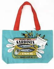 Trader Joes Bag Reusable Heavy Cotton -sardines Shopping Bag Nwt Free Ship