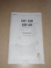 Automotive Carpet Hp-100 Hp-60 Extractor Users Guide And Parts Manual Only