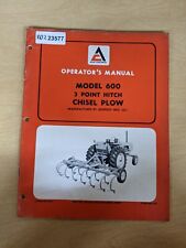 Allis-chalmers Model 600 3-point Hitch Chisel Plow Operators Manual