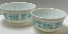Lot Of 2 Pyrex Turquoise Amish Butterprint Rooster Nesting Bowls 402 403 Vgc