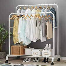 Commercial Garment Rolling Rack Double Rail Clothing Bar Retail Display Hanger