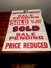 Vintage Real Estate Rider Sign Lot Of 7 Masonite Double Sided.