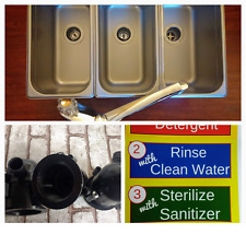 Standard Small 3 Compartment Sink Set Portable Concession Sinks W Drain Traps