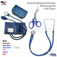 Aneroid Sphygmomanometer Stethoscope Kit Manual Blood Pressure Bp Cuff Gauge