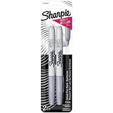 Sharpie 39108pp Metallic Permanent Markers Fine Point 2-count Silver