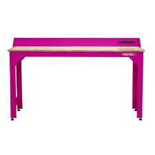 The Original Pink Box Pb72wtfbb Pink Steel Worktable Frame And Butcher Block