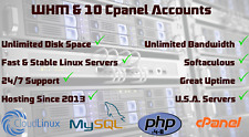Cpanelwhm Reseller 10 Cpanel Accounts- Unlimited Disk Space Data Ssl Scripts