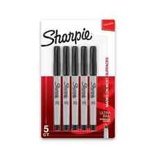 Sharpie Permanent Markers Ultra Fine Point Black 5 Count New Free Shipping