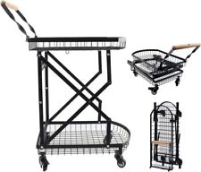 Grocery Utility Shopping Cart Collapsible Portable Rolling Trolley Heavy Duty