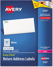 Avery Address Labels With Sure Feed For Laser Printers 0.5 X 1.75 8000 5167