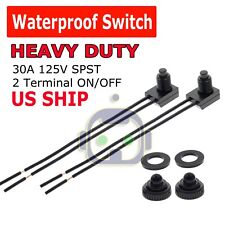2pcs 12v 4momentary Wire Leads Waterproof On-off Push-button Switch For Car