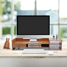 Wood Desk Organizer Home Office Desktop Storage Drawer Computer Holder Wlock