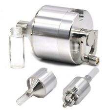 New Metal Powder Grinder Spice Hand Mill Funnel Snuff Snorter With Threaded Vial