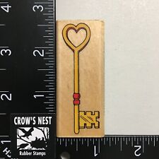 Hero Arts Heart Skeleton Key Love Valentines Day Wood Mounted Rubber Stamp Used
