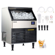 Etl Commercial Ice Maker 440lb Yield W 78lb Storage Stainless Steel Ice Machine