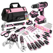 Workpro 157piece Pink Drill Set 20v Cordless Drill Electric Screwdriver Tool Kit