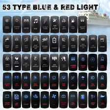 Blue Red Dual Led Rocker Switch On Off 5 Pin Car Boat Marine 4x4 4wd 12v