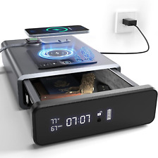 Biometric Gun Safe With Led Clock Wireless Charging Backlit Keypad Led Light