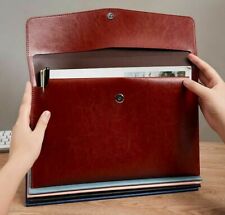 Leather Business Folder Office Supplies Classic Snap Document Bag File Organizer