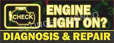 3x8 Engine Light On Diagnosis Repair Banner Signs Large Auto Repairs Shop