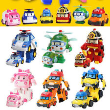 Kids Robocar Toy 6pcs Transformers Action Figure Car Poli Roy Amber Helly Robot