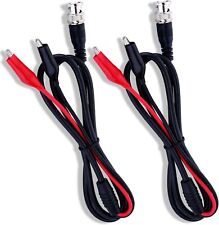 Pack Of 2 Bnc Q9 To Double Alligator Clip Test Cable Probe Leads Oscilloscope