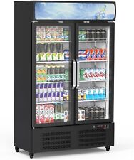 Commercial Glass 2 Door Beverage Refrigerator Cooler Merchandiser 25 Cu. Ft Bar