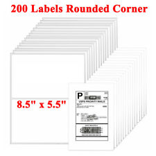 8.5 X 5.5 Rounded Corner Half Sheet Self Adhesive 200 Shipping Postage Labels