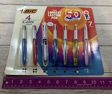 New In Package Bic 50 Birthday 4 Color Pens Metallic Fashion Classic 7 Pack Sams