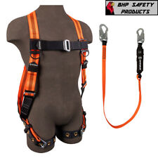 Fall Protection Safety Construction Roofing Harness Lanyard Combo Ansi Osha