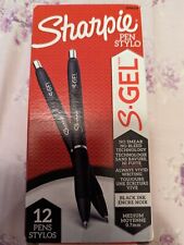 Sharpie S-gel Gel Pens Medium Point 0.7mm Black Ink Gel Pen 12 Count