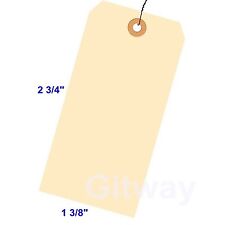 1000- 2 34 X 1 38 Size 1 Manila Inventory Shipping Hang Tags With Wire 13 Pt