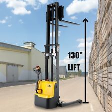 2640lb Battery Powered Stacker Full Electric Walkie Pallet Stacker 130 Max Lift