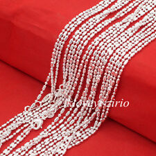 Wholesale Lots 1.4mm Bar Bead Link Chain 925 Sterling Silver Necklace 16-30