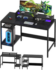 38 Home Office Desk Computer Desk With Monitor Stand Black