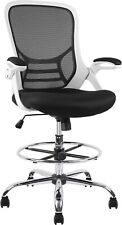 Hylone Drafting Chair With Adjustable Foot Ring Flip Up Arms