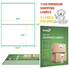 100 1000 Koala Premium 8.5 X 5.5 Half Sheet Self Adhesive Shipping Label 1100