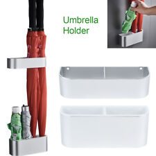 2 Tier Umbrella Stand Wall Mounted Umbrella Rack Holder W Detachable Drip Tray