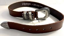 Nocona Belt Western Leather Belt Reddish Brown Multi Keepers Women Size S