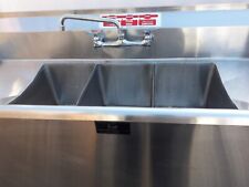 Stainless Steel Portable Cart Nsf Compliant 3 Compartment Sink W Hand Wash