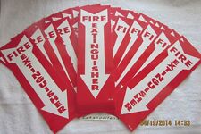 Lot Of 100-self-adhesive Vinyl 4x12 Fire Extinguisher Arrow Signs..new