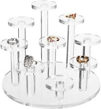 9-tier Clear Acrylic Ring Organizer Display Riser Dresser Top Jewelry Stand