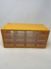 Vintage 12 Drawer Plastic Small Parts Storage Organizer Cabinet Bin Yellow